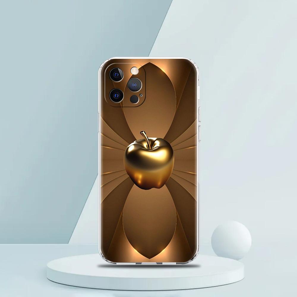 Мягкий прозрачный чехол-бампер из ТПУ для iPhone 16 15 14 13 12 11 Pro Max XR 8 7 Plus XR Оболочка Счастливый Черный с рисунком Яблока Capas