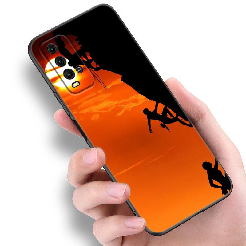 Черный силиконовый чехол для телефона Mountain Climbing для Xiaomi Redmi 7A 8A 9A 10A 11A 9C 10C 12C 13C 11 Prime A1 A2 + 12 4G Note 9T 12R