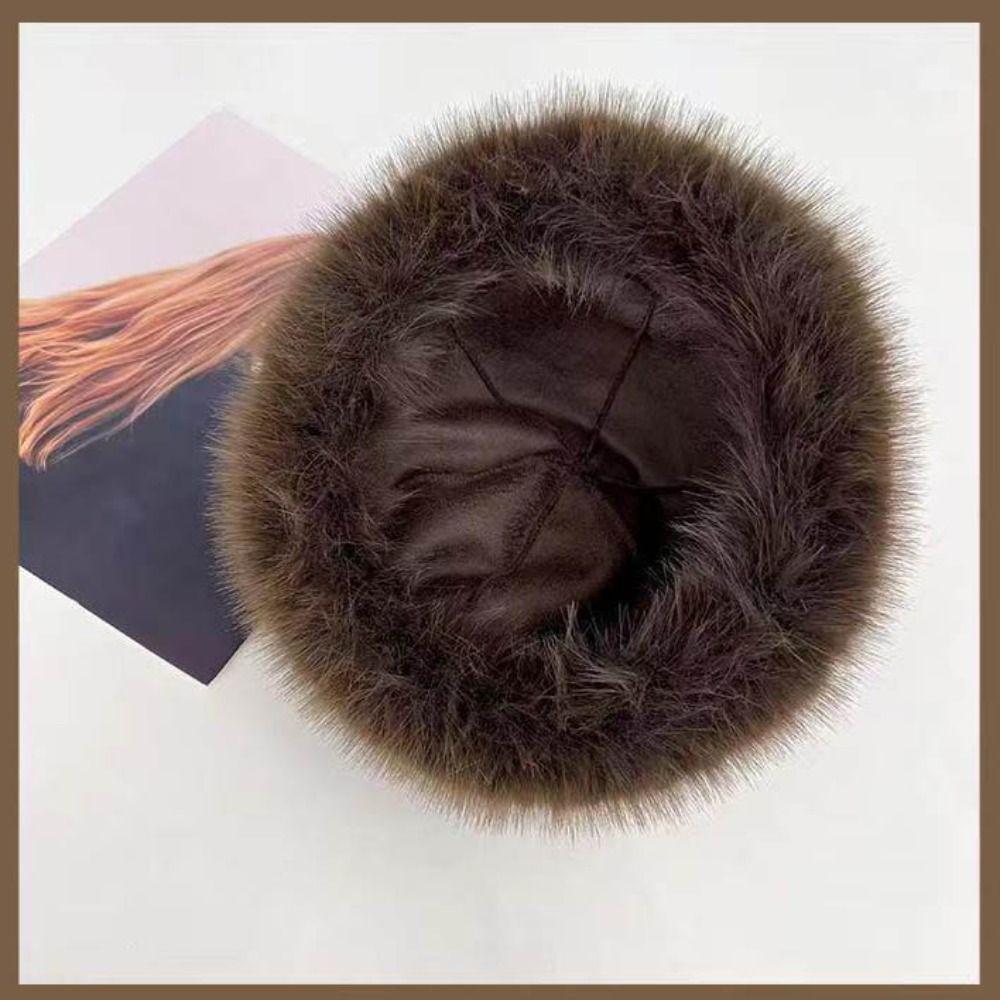 Утолщенная пушистая меховая панама, теплая зимняя шапка, новая плюшевая шляпа рыбака, женская