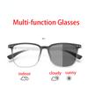 Trendy Blue Light Blocking Women Myopia Photochromic Eyeglasses Square Frame Color Changing UV400 Prescription Eyewear 0To -6.0