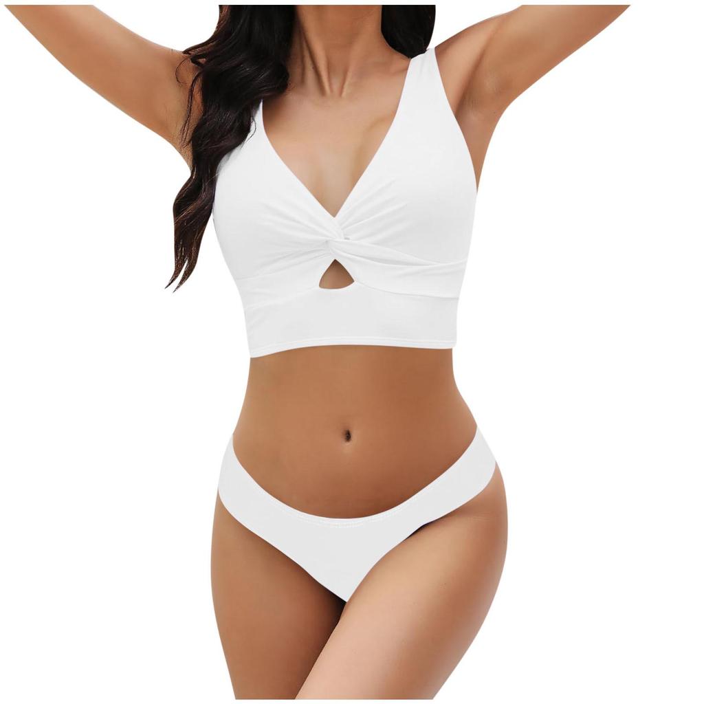 2025 Solid Color Split Bikini Swimwear