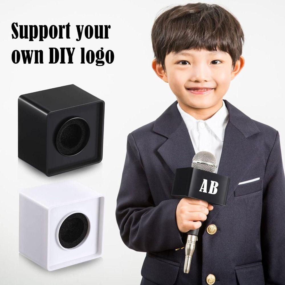 Замена DIY Флаг с логотипом для микрофона Водонепроницаемый Универсальный Стенд-куб для микрофона Настраиваемый Микрофонный ящик для интервью