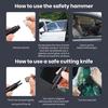 Car Window Glass Breaker with Seat Belt Cutter Tool Lightweight Portable Multi-Function Safety