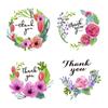 50-500Pcs 1'' Paper Hand Made Stickers Round Floral Thank You Stickers For Baking Envelope Business Seal Labels Sticker