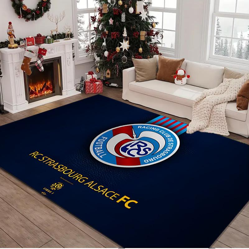 1PC rug Racing Club Strasbourg Crest Carpet, Chair Rug,Area Rug for Office Bedroom living rooms bedroom, Doormat decor Christmas fan gifts