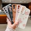 Pink Bowknot Print Leather Texture TPU Soft Case For Samsung S25 Ultra S24 FE S23 A56 A16 A55 A36 A26 A15 Lens Protection Matte Shockproof Phone Cover