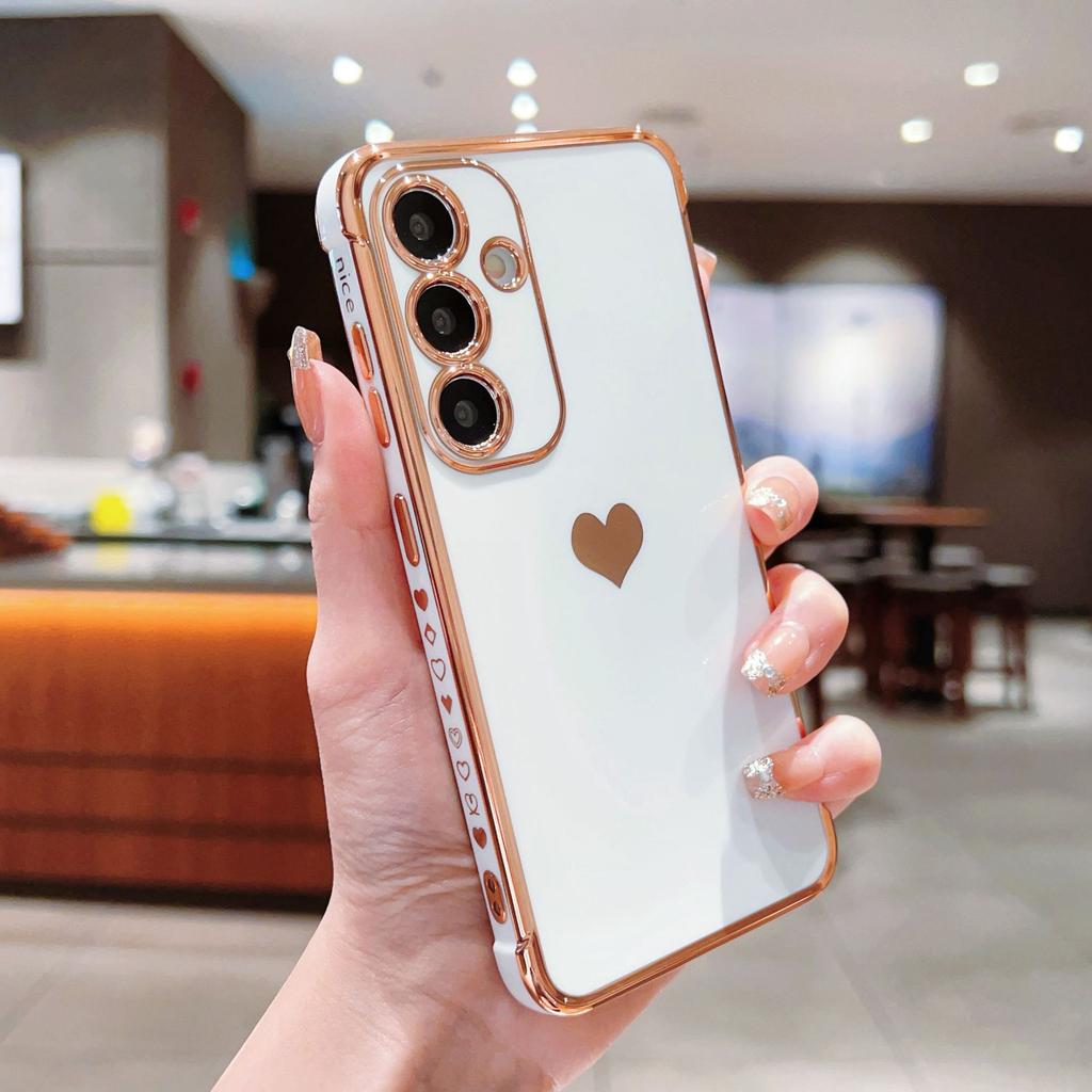 Подходит для Samsung S25ULTRA Боковая гальванизация Любовь Чехол для мобильного телефона A14 Силиконовый Все включено A54 Защитный чехол