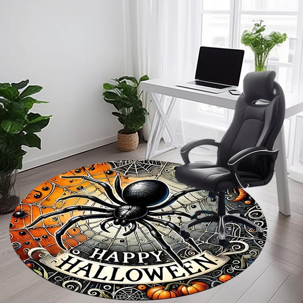1pc Halloween Spider Office Round Area Rug, Under Office Chairs Bedroom Living Room Home Decor, Room Deco, Available in Various Sizes
