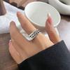 Лань Чжи Преувеличенное кольцо с буквой из тайского серебра: Серебро 925 пробы, Милый, Крутой, Уникальный, Не тускнеющий, Открытый дизайн для женщин