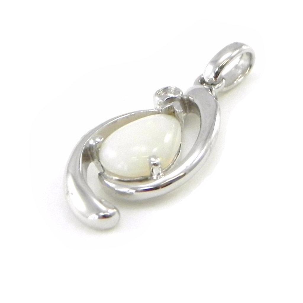 Les Trésors De Lily [I8871] - Artisan Silver Pendant 'Goddess Opal' Silver White (rhodium-plated) - 18x10 Mm