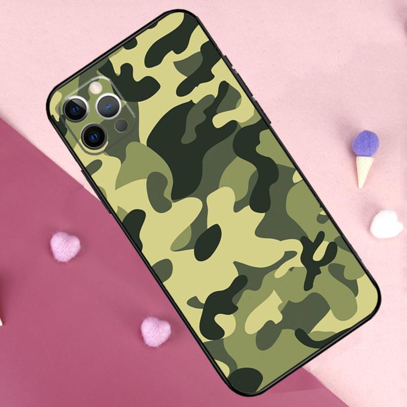 Army Military Camouflage Phone Case For iPhone 17 Pro Max 11 14 15 16 Pro Max Plus 12 13 Mini 17 Air 16e Back Cover