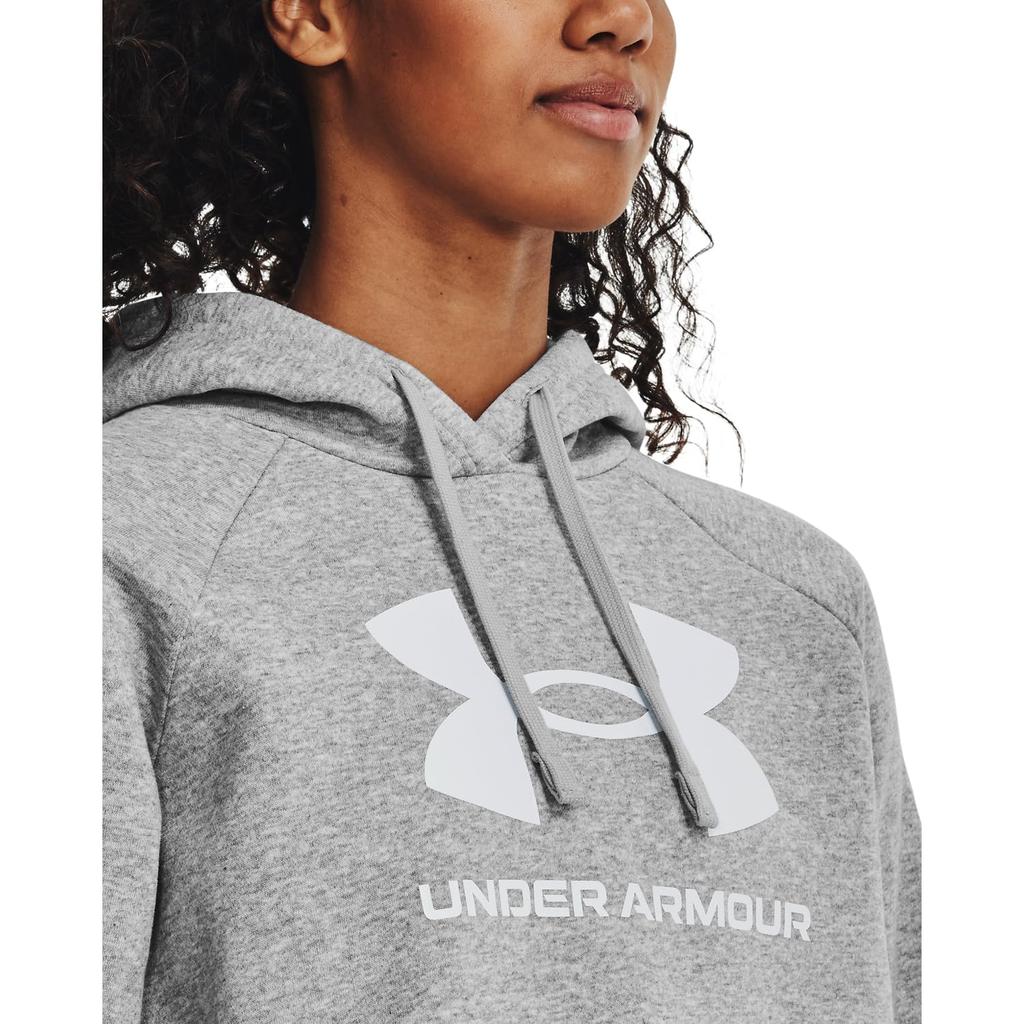 UA RIVAL FLEECE BIG LOGO HDY Мод Серый Светло-Меланжевый Белый MD [Under Armor] / /