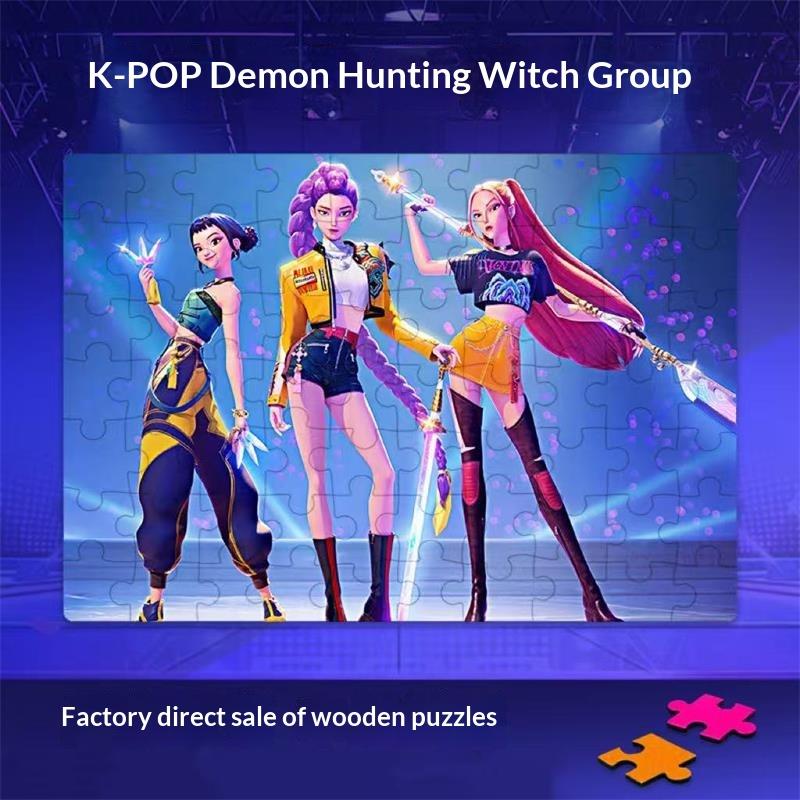 Kpop Охотники на демонов 20*15 см Пазл Игрушки Руми Мира Зои Хантрикс Рисунок персонажа Настольная игра Домашний декор Детские подарки