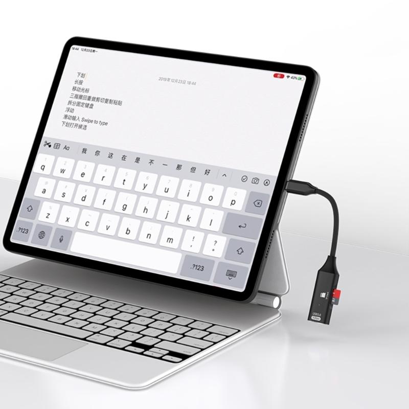 Двухпортовый USB C в USB 3.0 OTG конвертер со слотом для карт, портативный алюминиевый USB C хаб для мобильных устройств и компьютеров
