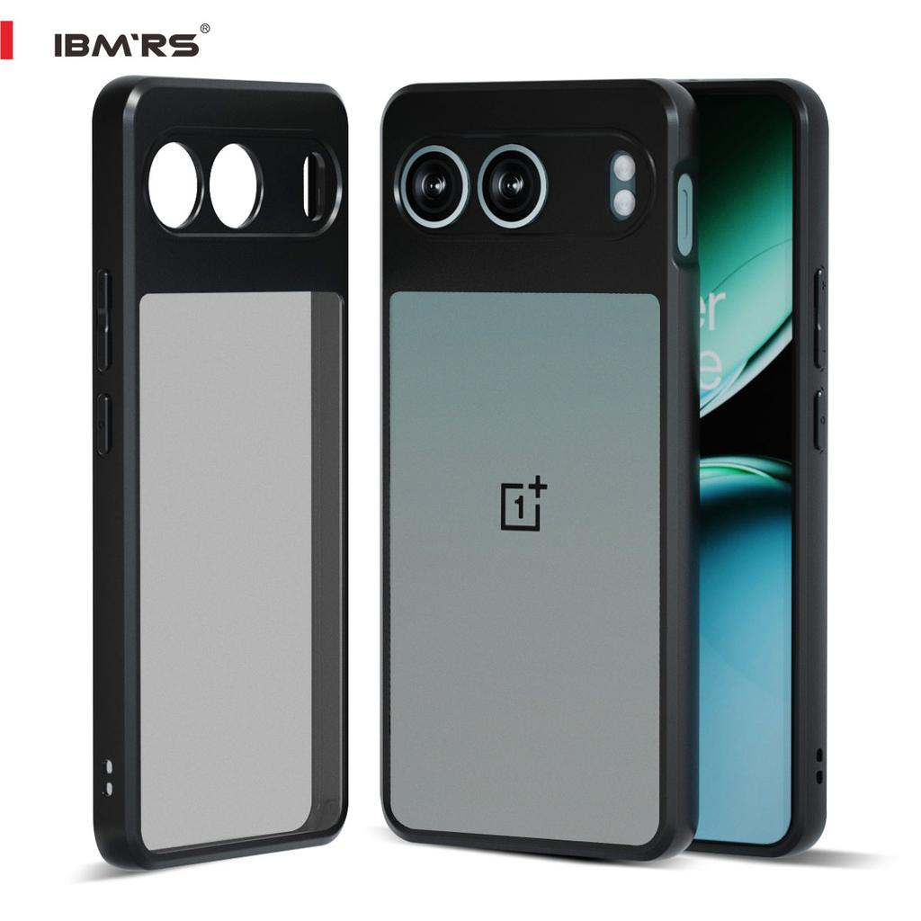 (В комплекте ремешок на запястье)Чехол IBMRS для OnePlus Nord 4, полупрозрачный матовый чехол Slim Fit, ударопрочный защитный чехол - черный камуфляж