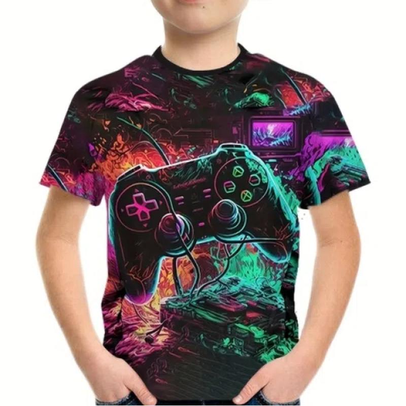 Летняя детская тонкая 3D цифровая печать с милым котом, повседневная тонкая футболка с короткими рукавами и джокером для мальчиков и девочек