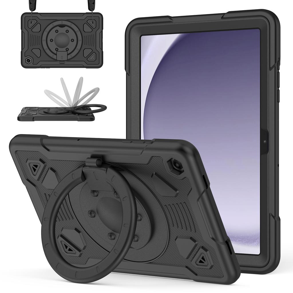 Tablet Case For Samsung Galaxy Tab A9+ / Tab A11+ Kickstand Space Planet PC + Silicone Tablet Cover with Shoulder Strap