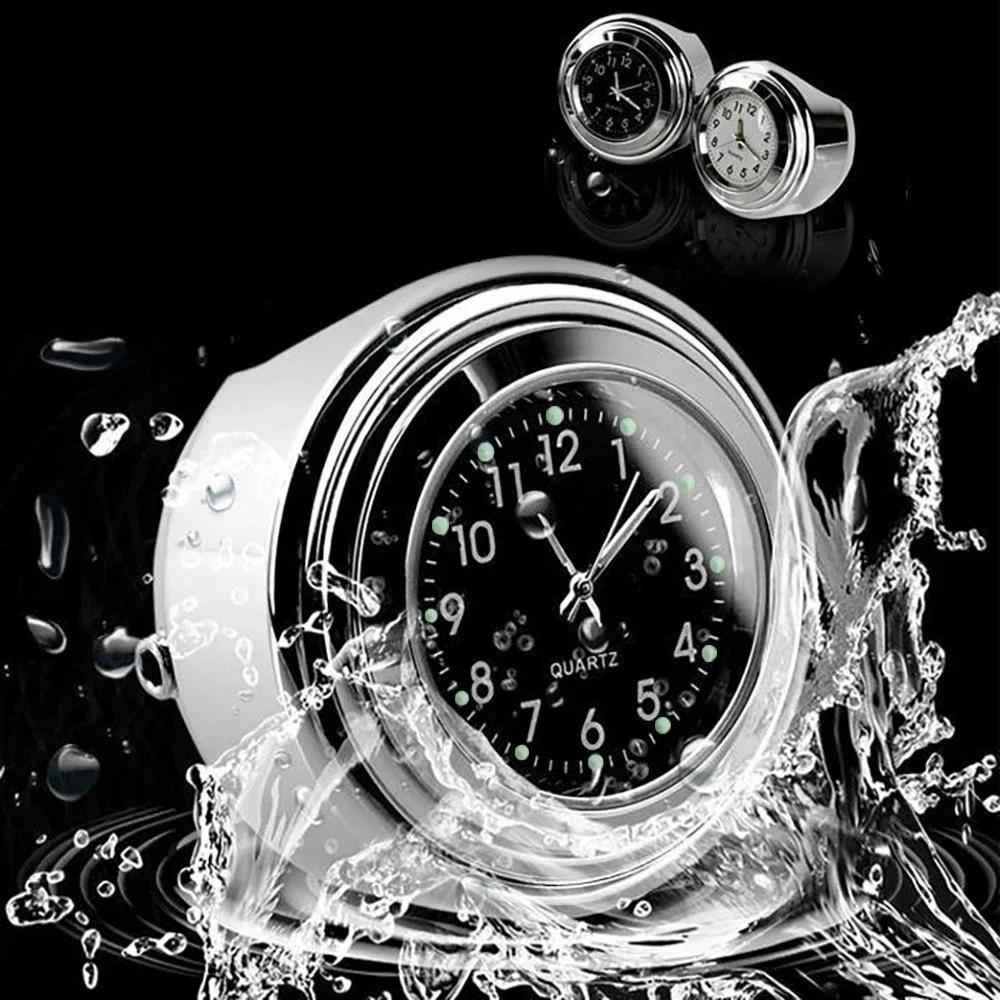 Motorcycle Handlebar Mount Clock Waterproof Shockproof Night Vision Stainless Steel Refit Watch Universal For Motorbike Bicycle Handle Bar