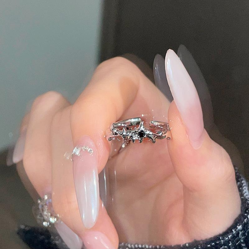 Нишевый Дизайн Чувство Неправильная Индивидуальность Французское Премиальное Чувство Кольцо Lava Diablo Женское Хип-Хоп Открытое Кольцо