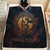 Custom Name Schalke Flannel Blanket, High quality Comfortable for All Seasons, Home Decor, Warmth and Comfort