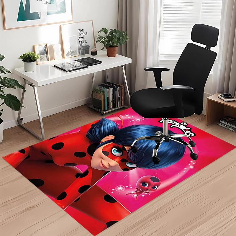 Ladybug Printed Carpetrugfor Office Chair Living Room Bedroom Kitchen Room Decor Gifts