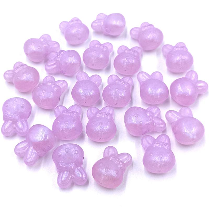 Material Round Pendant Charms Bowknot Rabbit Flat Love Heart Beads 10Pcs Fluorescent Handmade DIY Jewelry Accessories Arcylic Fashion Accessories