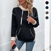 Casual Comfort and Versatility Multi-color Women's Long-sleeved Color Blocking Fall Sweater Women