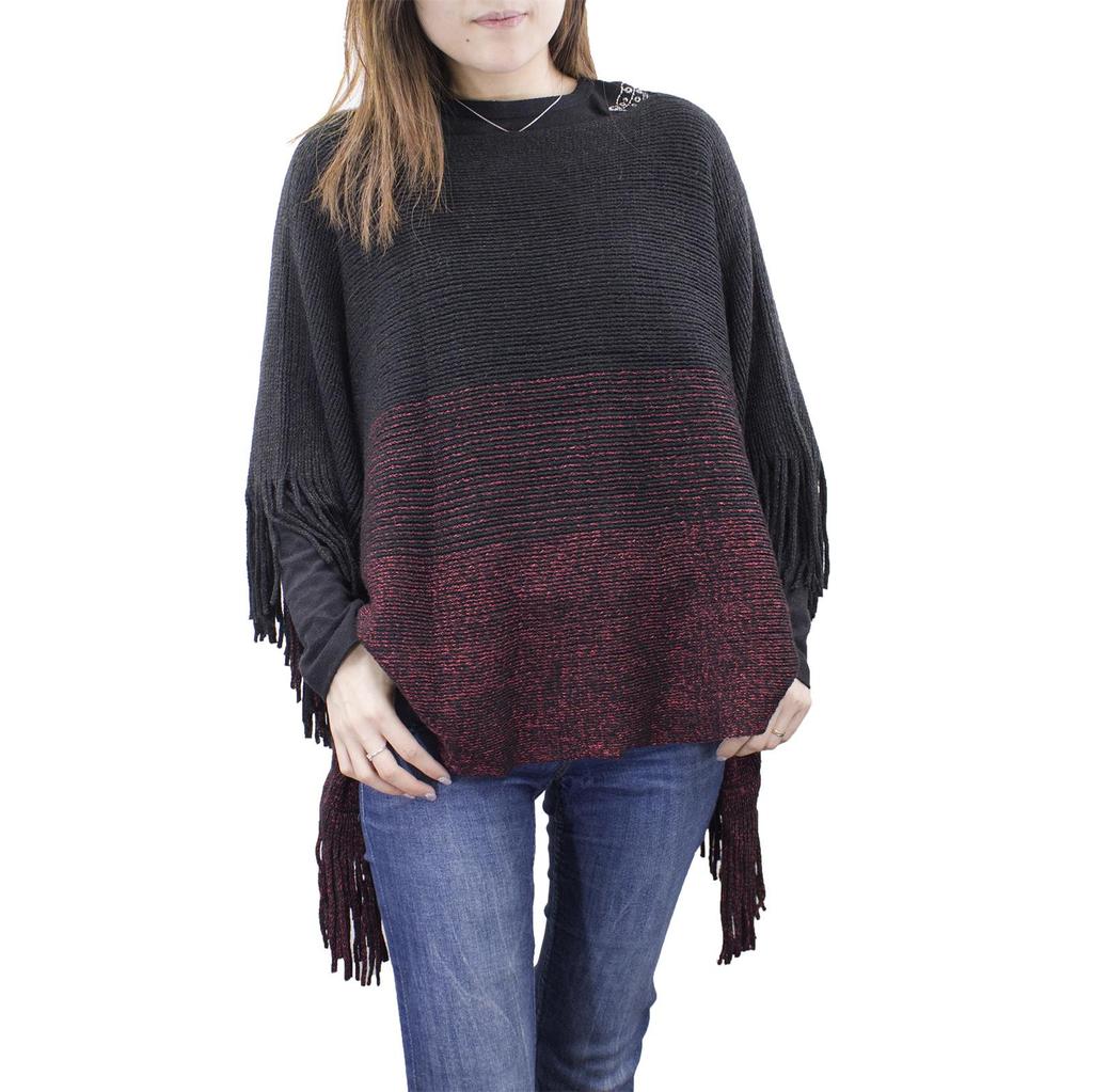 Ladies Ethnic Style Retro Sassel Head Cape Thick Color Striped Shawl Scarf