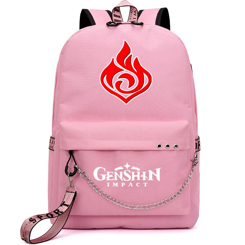 Аниме Genshin Impact рюкзак Usb порт школьная сумка 3D узор рюкзак студент-подросток школьная книга путешествия ноутбук Mochilas