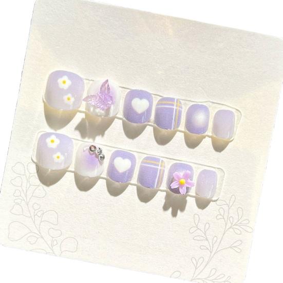 12 шт., детские мультяшные наклейки для дизайна ногтей, милые цветочные облака, сердечные узоры, стразы, наклейки для ногтей, самоклеящиеся накладные ногти, художественное украшение «сделай сам»