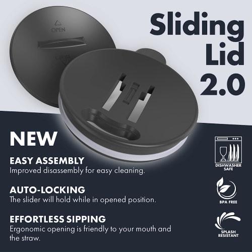 GRANDTIES Premium Vacuum Insulated Mug, 460ml, Available in 19 Colors, with Easy-Open Sliding Lid, Stainless Steel Double-Wall Vacuum Insulation, and