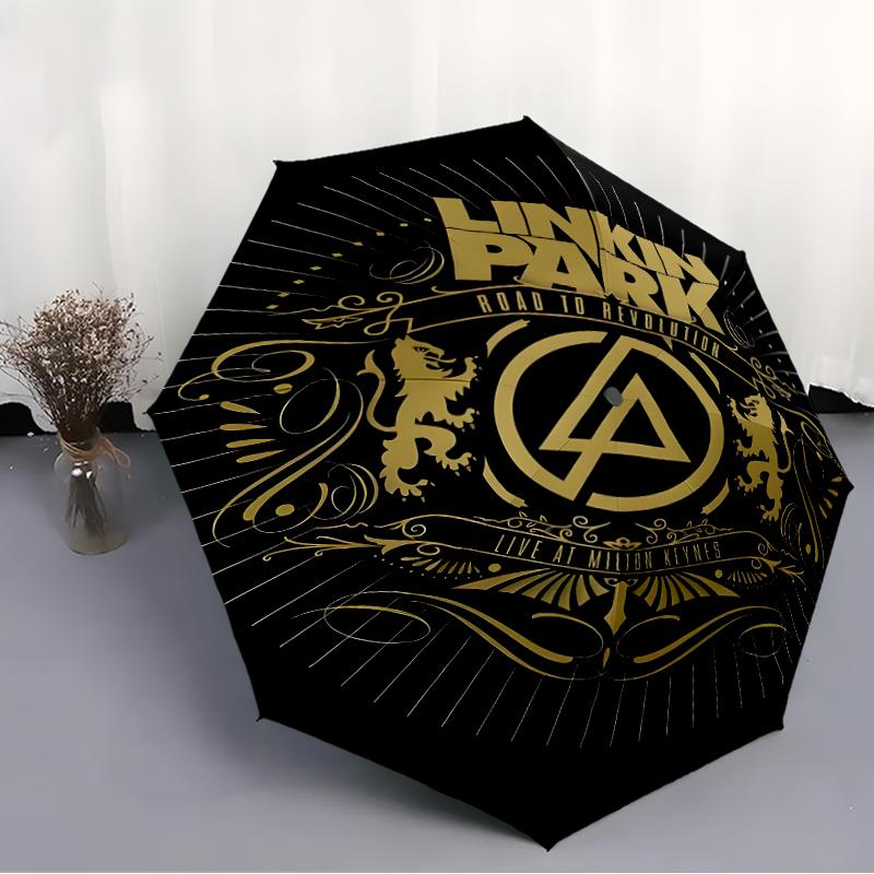 1 шт. Зонт Linkin Park3, Защита от солнца и УФ-излучения. Имеет восемь прочных ребер для использования на улице и является идеальным подарком