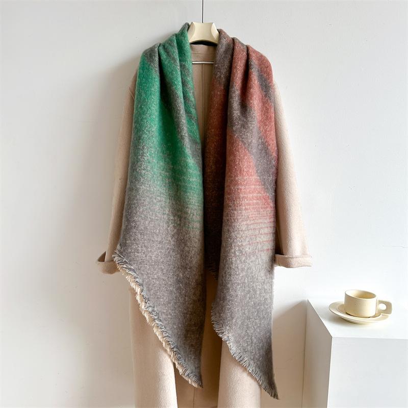 Men Women Vintage Scarf Autumn Winter Warm Imitation Cashmere Scarve For Female Outdoor Wrap Neckerchief Shawl Foulard Bandana