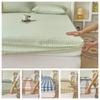 1Pc Green Bed Sheet With Elastic Striped Fitted Sheet Skin-Friendly Brushed Bed Cover Queen/King Size