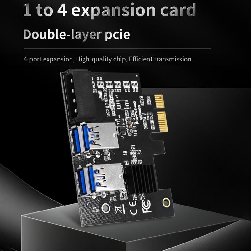 Адаптер PCIE 1x на 16x ci-express r Card 1 на 4 cie Slot USB 3.0 Card Multiplier Adapter для настольного компьютера
