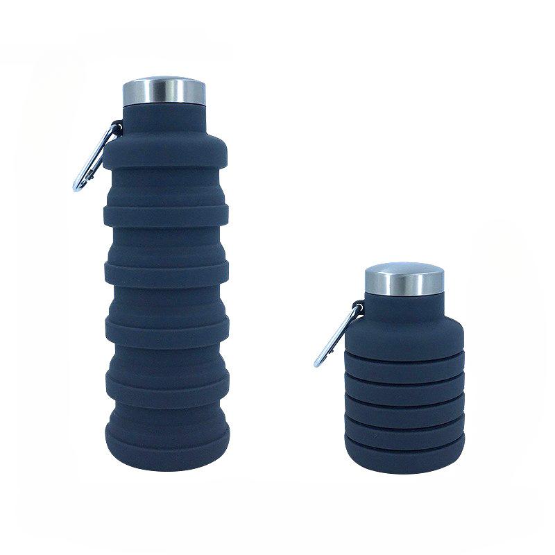 Платиновая силиконовая спортивная бутылка большой емкости, портативная выдвижная бутылка для воды, силиконовые складные чашки