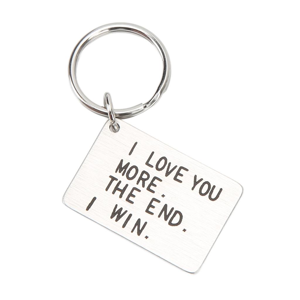 Birthday Keychain Stainless Steel I Love You More The End I Win Fadeless Rustproof Key Chain Rings