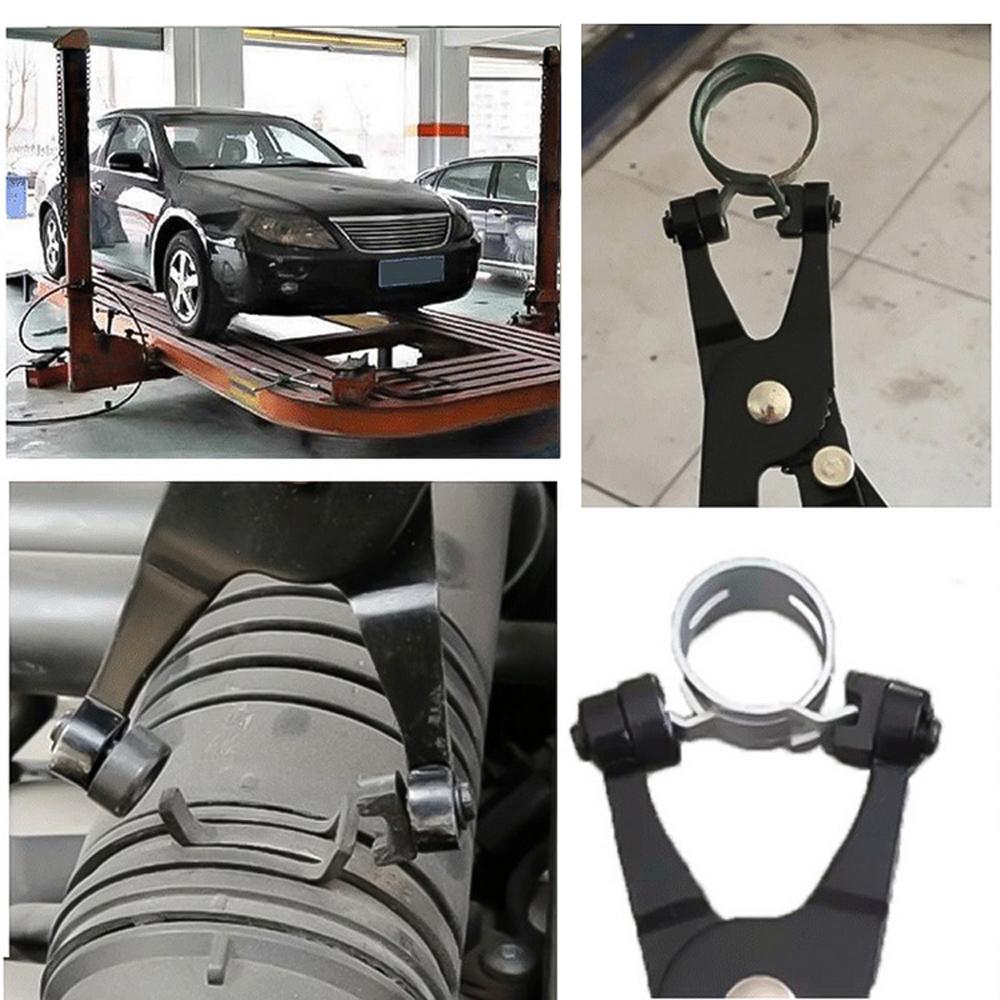 Плоскогубцы для хомутов для шлангов водопроводных труб автомобиля. Зажим с поворотным приводом. Инструмент для фиксации губок. Снятие и установка кольцевых плоских хомутов для шлангов.