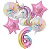 1 комплект воздушных шаров Радужный единорог 32 дюйма фольгированные шары с цифрами 1-й детский день рождения тема единорог украшения для вечеринки Baby Shower Globos