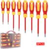 8PCS Magnetic Single-Head Insulated Screwdriver Tool Set Insulated Screwdriver Set Electricians Tools With TPR Handle Grips
