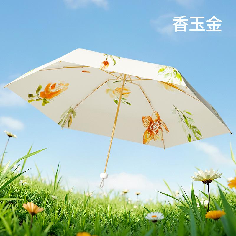 Sun Umbrella Sun Protection UV Protection Women's Mini Portable Small Outdoor Weather and Rain Capsule Umbrella Folding Parasol