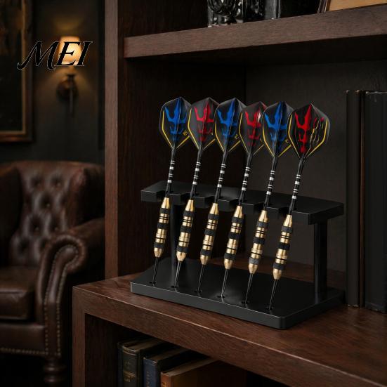 Wall Mounted Dart Rack Holder Stand, with 6 Slot, Durable Acrylic Organizer, Compact Soft Tip Organizer Display Rack, for Game Room Storage