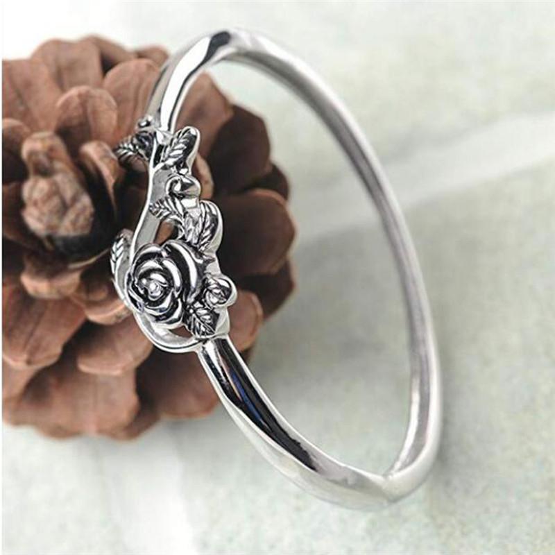 925 Sterling Silver Rose Flower Statement Ring for Women Exquisite Style Fashionable for Parties Wedding Jewelry Gifts