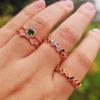 1 Piece Fashion Colorful Geometry Shapes Cubic Zirconia Opening Adjustable Rings for Women Stackable Ring Jewelry Wedding Party Accessories