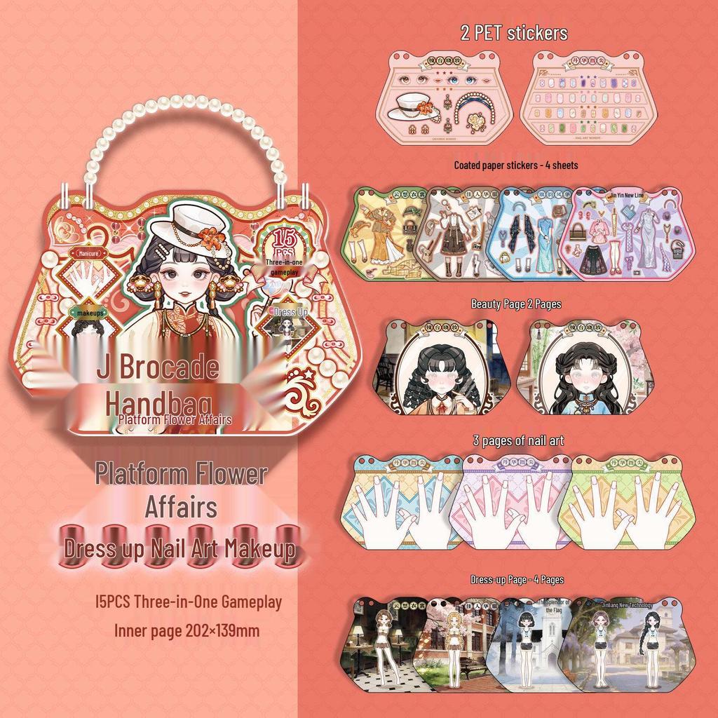 Xinmo Dress-Up Game Sticker Book: Energetic Princess Makeup for Little Girls