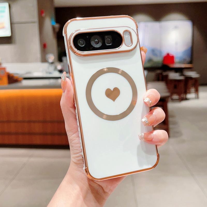 Роскошный чехол из ТПУ с принтом сердечек для Google Pixel 9 Pro XL, 8 Pro, 7A - Тонкий, противоударный, совместимый с MagSafe