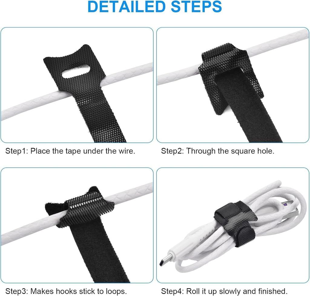 Nylon hook and loop with mixed set black 150mm +200mm 100PCS