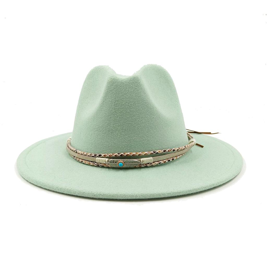 Fedora Autumn and Winter New Leaf Accessories Men's Gentlemen Women's Church Hat Wide Brimmed Jazz Hat Sombrero Hombre