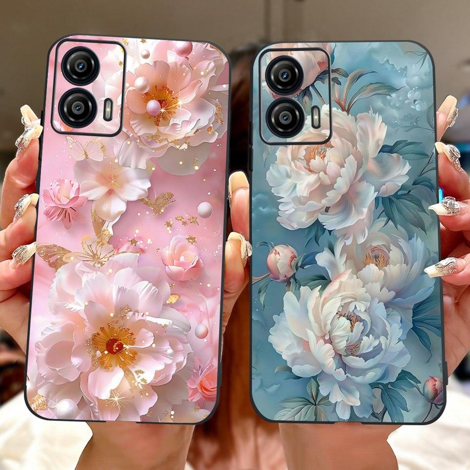 For Motorola Moto G53 G73 Elegant Floral Butterfly Phone Case For MOTO G53 G73 5G Soft Silicone TPU Cases