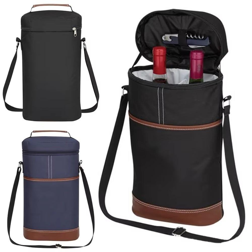 Two-bottle Wine Bottle Insulation Bag 7L Beer Cooler Carrier Bag Wine Bottle Storage Pouch Picnic